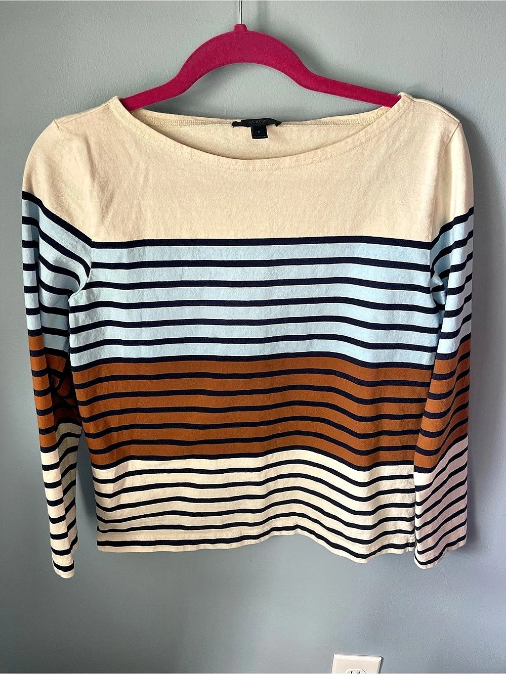 J.Crew Striped Cotton Long Sleeve Top Size Small
